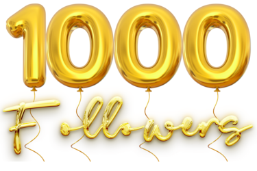 Goldene Luftballons 1000 Follower